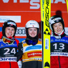 Das Podium bei den Damen: Ida Marie Hagen (NOR), Gyda Westvold Hansen (NOR), Yuna Kasai (JPN), (l-r).
