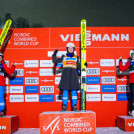 Das Podium bei den Damen: Ida Marie Hagen (NOR), Gyda Westvold Hansen (NOR), Yuna Kasai (JPN), (l-r).