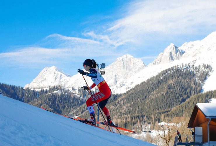 Yuna Kasai auf dem Weg zu ihrem ersten Weltcuppodium.