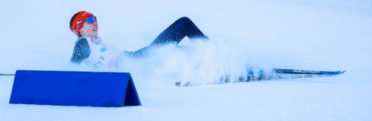 Maria Gerboth stürzt in der Abfahrt.