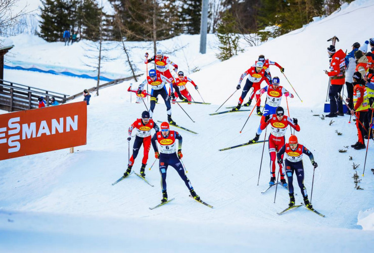 Fast wie beim Massenstart: Ramsau ist immer für ein enges Rennen gut.