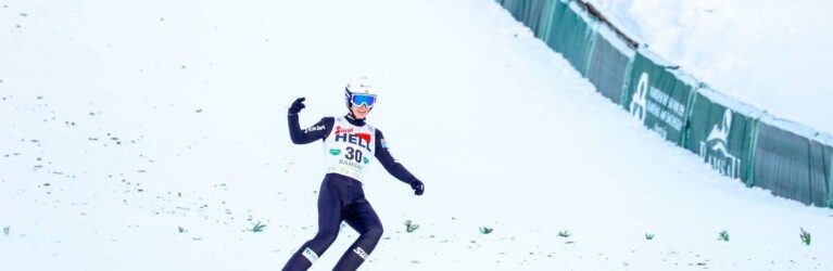 Espen Andersen freute sich über einen starken Sprung.