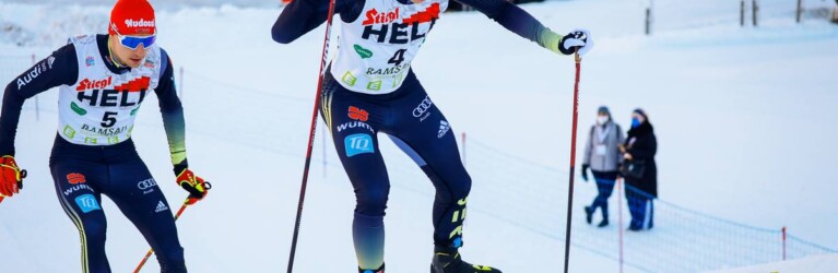 Zu Beginn des Rennens waren Frenzel und Weber noch gemeinsam unterwegs.