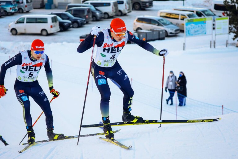 Zu Beginn des Rennens waren Frenzel und Weber noch gemeinsam unterwegs.