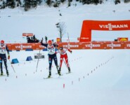 Knapp geschafft: Eric Frenzel hat das stärkere Finish.