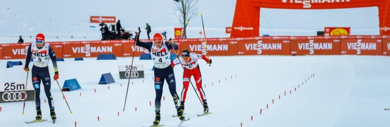 Knapp geschafft: Eric Frenzel hat das stärkere Finish.