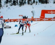 Knapp geschafft: Eric Frenzel hat das stärkere Finish.