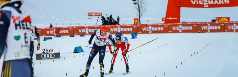 Knapp geschafft: Eric Frenzel hat das stärkere Finish.