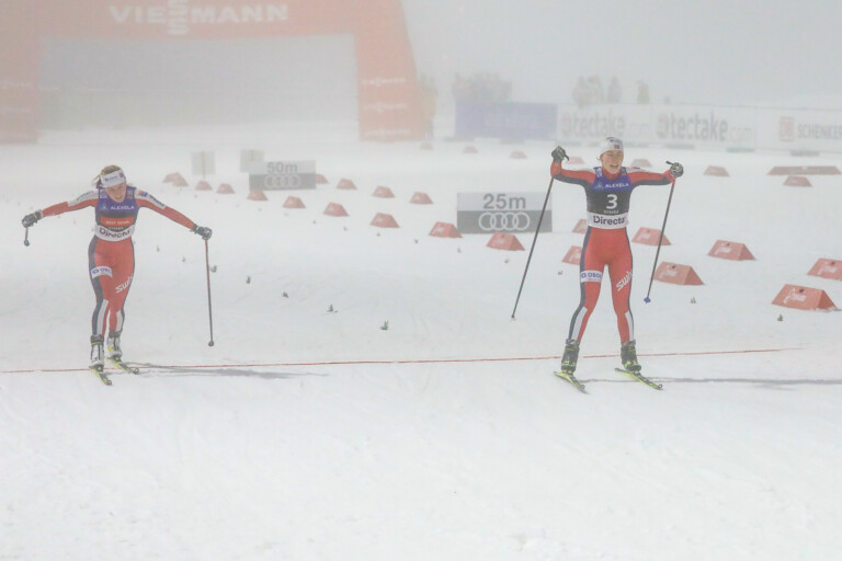 Zielsprint zwischen Marte Leinan Lund und Ida Hagen.