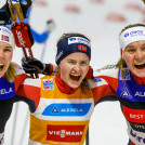 Drei Norwegerinnen vorn: Ida Marie Hagen (NOR), Gyda Westvold Hansen (NOR), Marte Leinan Lund (NOR), (l-r)