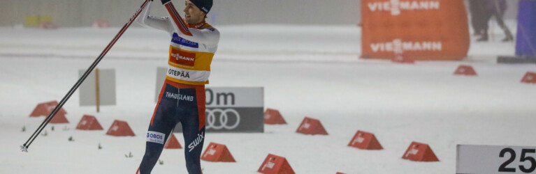 Jarl Riiber bedankt sich bei den Zuschauern.