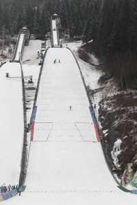 Die Großschanze in Predazzo ist nach einem Erdrutsch im Auslauf außer Betrieb (Archivbild).