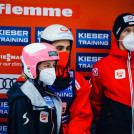 Annalena Slamik, Lukas Greiderer und Martin Fritz lagen während des Springens zwischenzeitlich in Führung.