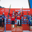 Das historische Podium: Norwegen siegt vor Österreich und Deutschland.