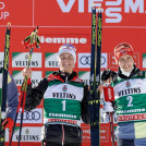 Das Podium: Vinzenz Geiger (GER), Johannes Lamparter (AUT), Eric Frenzel (GER), (l-r).