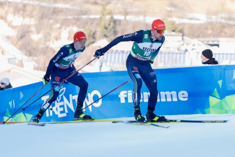 Die beiden Oberstdorfer Julian Schmid und Johannes Rydzek liefen nur am Anfang zusammen.