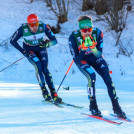 Johannes Rydzek und Fabian Rießle bei der Aufholjagd