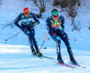 Johannes Rydzek und Fabian Rießle bei der Aufholjagd