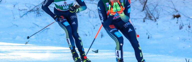 Johannes Rydzek und Fabian Rießle bei der Aufholjagd