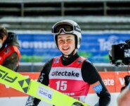Mari Leinan Lund konnte trotz Sturz im Probedurchgang lachen.