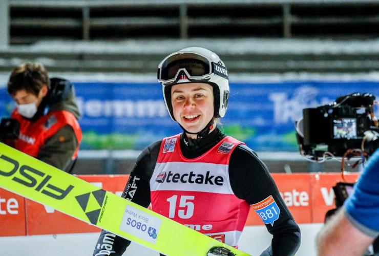 Mari Leinan Lund konnte trotz Sturz im Probedurchgang lachen.