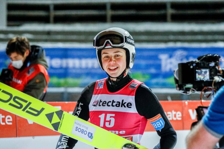 Mari Leinan Lund konnte trotz Sturz im Probedurchgang lachen.