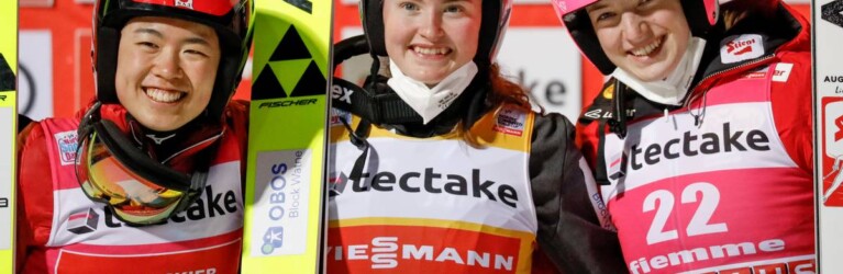 Das Podium: Anju Nakamura (JPN), Gyda Westvold Hansen (NOR), Lisa Hirner (AUT), (l-r).