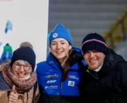 Viele Athleten konnten auf die Unterstützung ihrer Familie zählen, wie hier Lena Brocard.