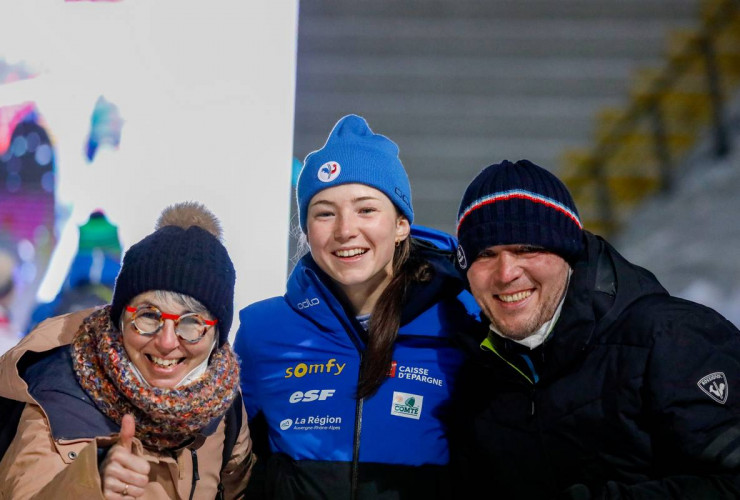 Viele Athleten konnten auf die Unterstützung ihrer Familie zählen, wie hier Lena Brocard.