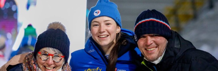 Viele Athleten konnten auf die Unterstützung ihrer Familie zählen, wie hier Lena Brocard.