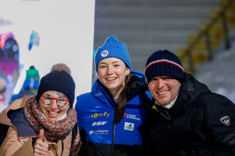 Viele Athleten konnten auf die Unterstützung ihrer Familie zählen, wie hier Lena Brocard.