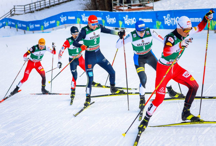 Die anfängliche Führungsgruppe: Franz-Josef Rehrl (AUT), Yoshito Watabe (JPN), Terence Weber (GER), Kristjan Ilves (EST), Johannes Lamparter (AUT)(l-r)