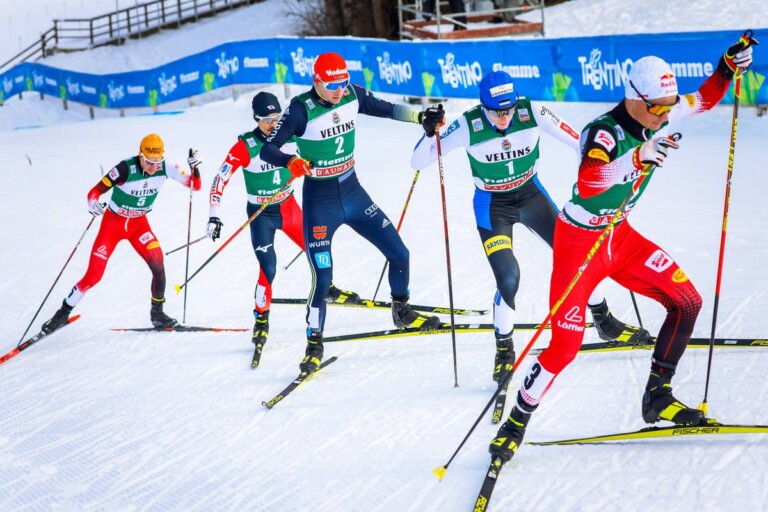 Die anfängliche Führungsgruppe: Franz-Josef Rehrl (AUT), Yoshito Watabe (JPN), Terence Weber (GER), Kristjan Ilves (EST), Johannes Lamparter (AUT)(l-r)