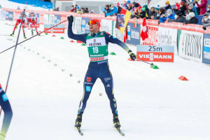 Johannes Rydzek jubelte über seinen dritten Platz mehr als der Sieger.