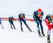 Schneller Zug an der Spitze: (l-r), Kristjan Ilves (EST), Manuel Faisst (GER), Vinzenz Geiger (GER), Terence Weber (GER), Johannes Lamparter (AUT).