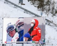 Aufgrund des Aufwindes wurde der Anlauf mehrfach verkürzt.