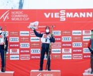 Das Podium: Kristjan Ilves (EST), Johannes Lamparter (AUT), Ryota Yamamoto (JPN), (l-r).