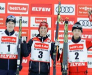 Das Podium: Kristjan Ilves (EST), Johannes Lamparter (AUT), Ryota Yamamoto (JPN), (l-r).