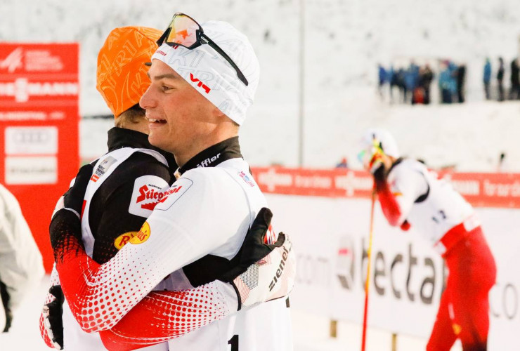 Geteilte Freude ist doppelte Freude bei Johannes Lamparter und Franz-Josef Rehrl.