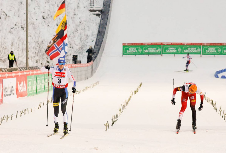 Enges Finish: Kristjan Ilves kommt knapp vor Franz-Josef Rehrl ins Ziel.