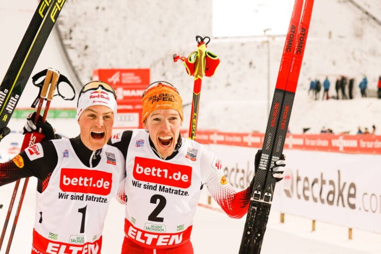 Geteilte Freude ist doppelte Freude bei Johannes Lamparter und Franz-Josef Rehrl.