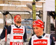 Freude und Erleichterung bei Johannes Rydzek über das gelungene Wochenende.