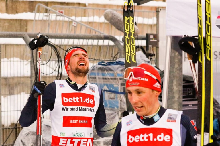 Freude und Erleichterung bei Johannes Rydzek über das gelungene Wochenende.