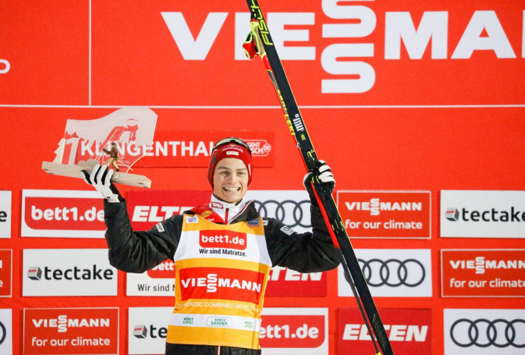 Johannes Lamparter schafft in Klingenthal das Double mit dem zweiten Sieg in zwei Tagen.