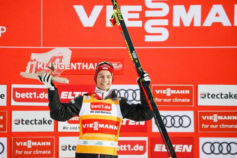 Johannes Lamparter schafft in Klingenthal das Double mit dem zweiten Sieg in zwei Tagen.