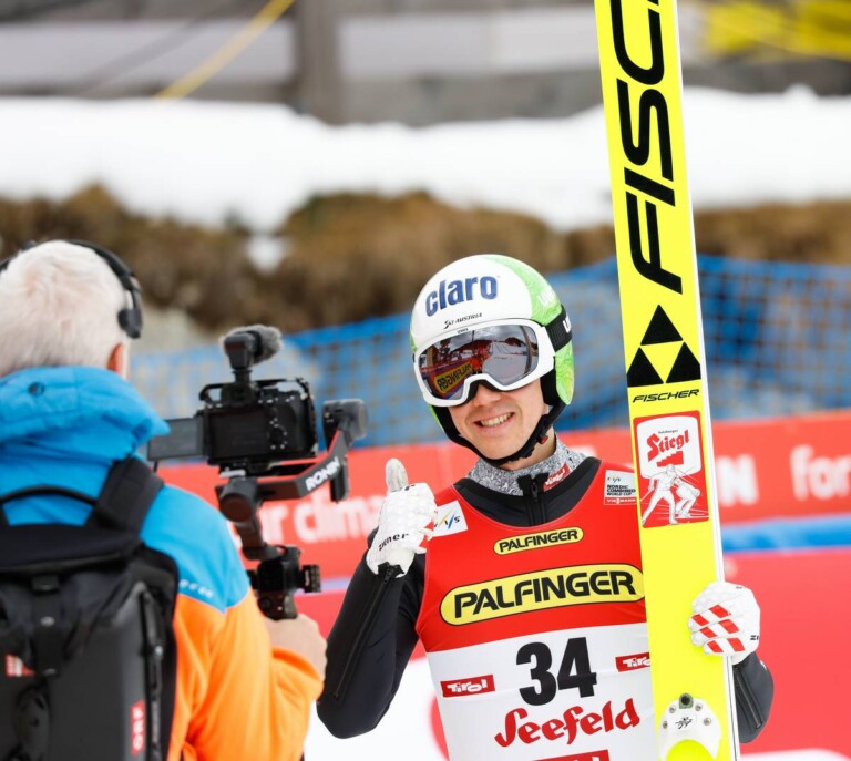 Mario Seidl freute sich über seinen Sprung.
