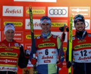 Die Sieger: Johannes Lamparter (AUT), Vinzenz Geiger (GER), Joergen Graabak (NOR), (l-r)