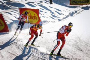 Jarl Magnus Riiber (NOR), Johannes Lamparter (AUT), Joergen Graabak (NOR), (l-r)