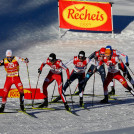 Zu Beginn der zweiten Runde bestand die Spitzengruppe noch aus sechs Athleten.