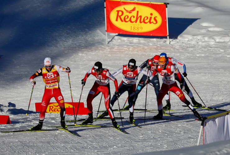 Zu Beginn der zweiten Runde bestand die Spitzengruppe noch aus sechs Athleten.